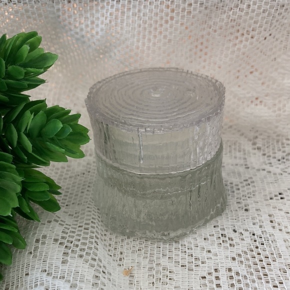 3 Pcs Vintage - Art Deco Powder Jar Glass, Bark glass jar, Milk glass jar. Empty - Picture 8 of 15